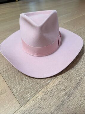 Nick Fouquet Custom Pink Wide-Brim Fedora Hat